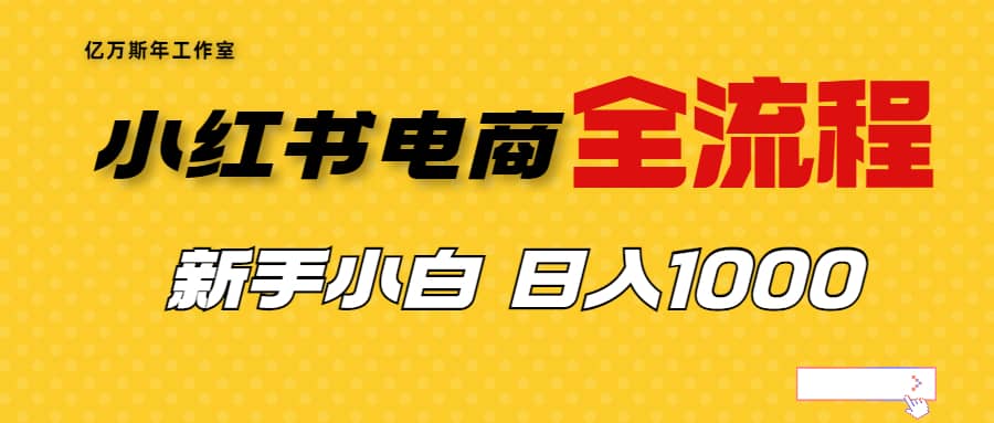 外面收费4988的小红书无货源电商从0-1全流程，日入1000＋-小小小弦