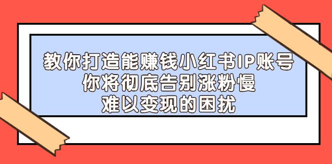 教你打造能赚钱小红书IP账号，了解透彻小红书的真正玩法-小小小弦