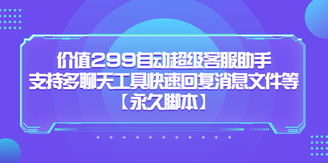 价值299自动超级客服助手，支持多聊天工具快速回复消息文件等-小小小弦