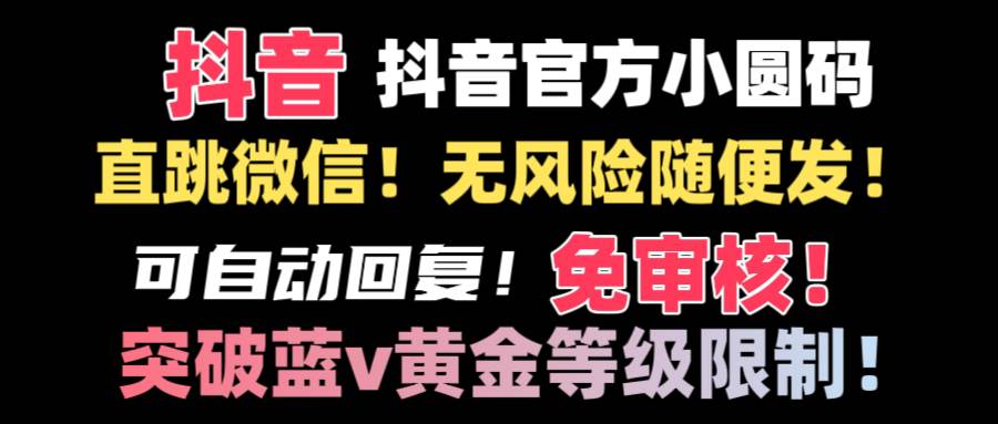 抖音二维码直跳微信技术！站内随便发不违规！！-小小小弦