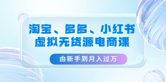 淘宝、多多、小红书-虚拟无货源电商课（3套课程）-小小小弦