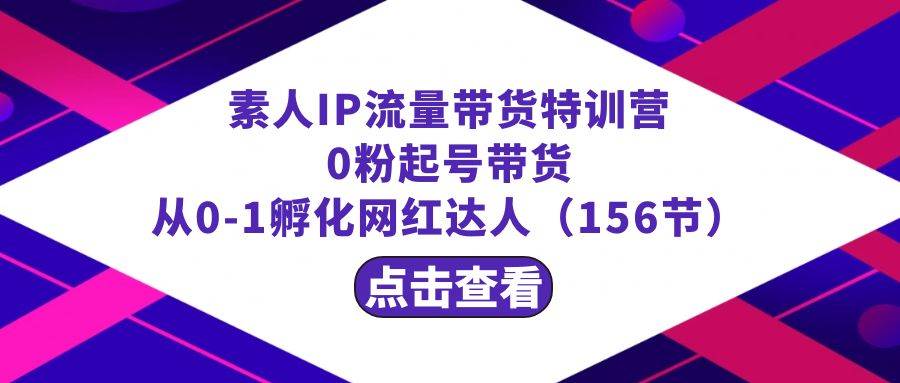 繁星·计划素人IP流量带货特训营：0粉起号带货 从0-1孵化网红达人（156节）-小小小弦