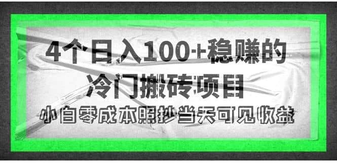 4个稳赚的冷门搬砖项目-小小小弦