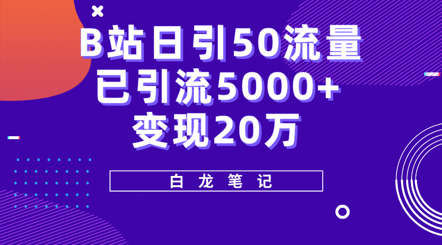 B站日引50+流量，实战已引流5000+变现20万，超级实操课程-小小小弦