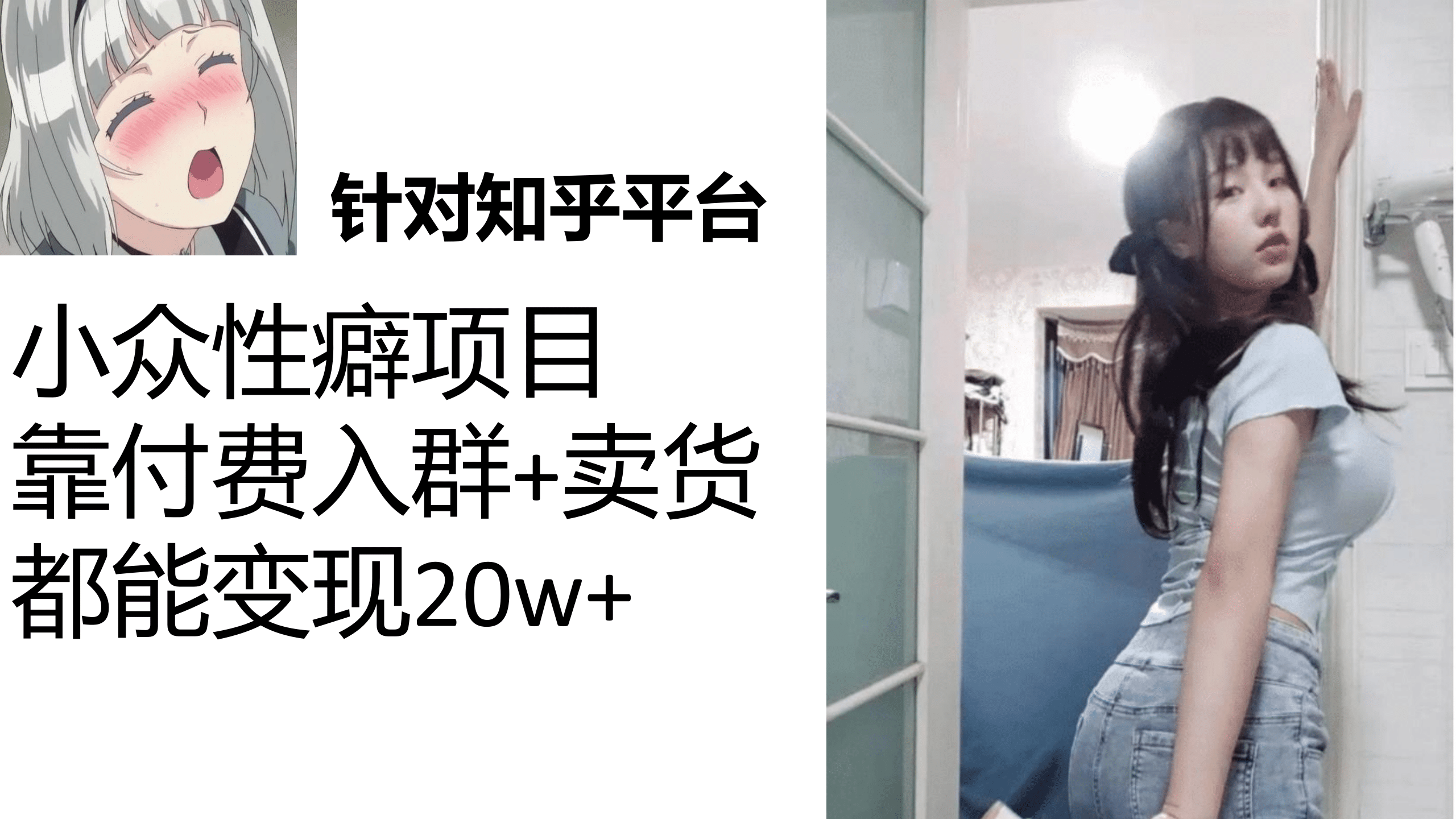 知乎小众性癖项目，Lsp的钱才是最好赚的，付费建群+卖货变现20w-小小小弦