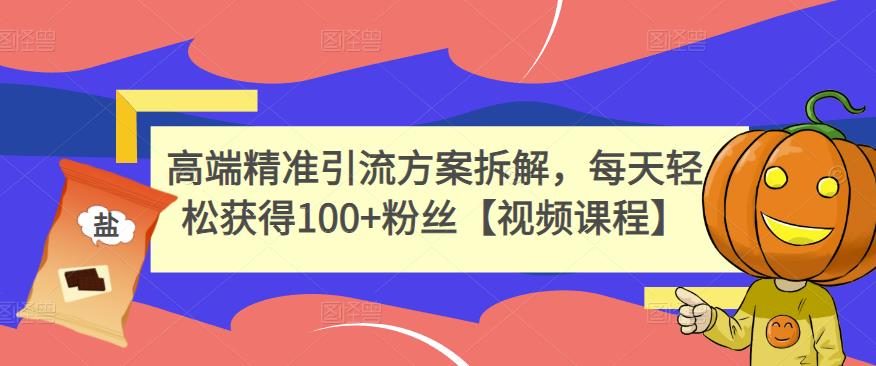 高端精准引流方案拆解，每天轻松获得100+粉丝【视频课程】-小小小弦