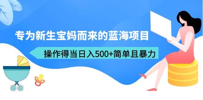 专为新生宝妈而来的蓝海项目，操作得当日入500+简单且暴力（教程+工具）-小小小弦