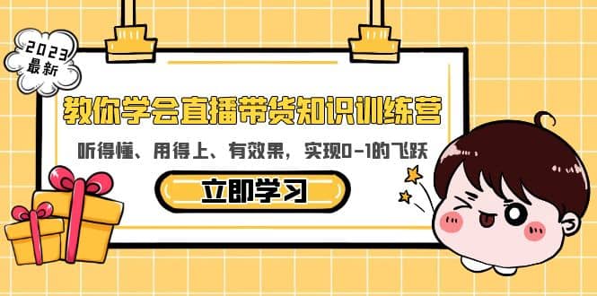 教你学会直播带货知识训练营，听得懂、用得上、有效果，实现0-1的飞跃-小小小弦