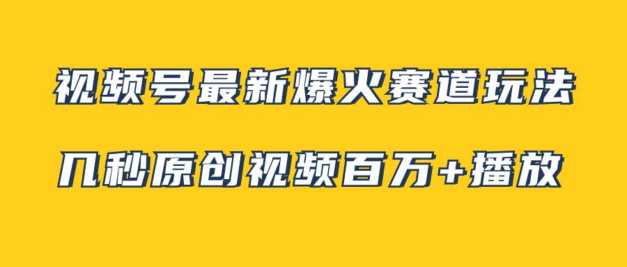 视频号最新爆火赛道玩法，几秒视频可达百万播放，小白即可操作（附素材）-小小小弦