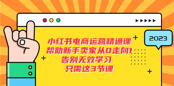 小红书电商·运营精通课，帮助新手卖家从0走向1 告别无效学习（7节视频课）-小小小弦