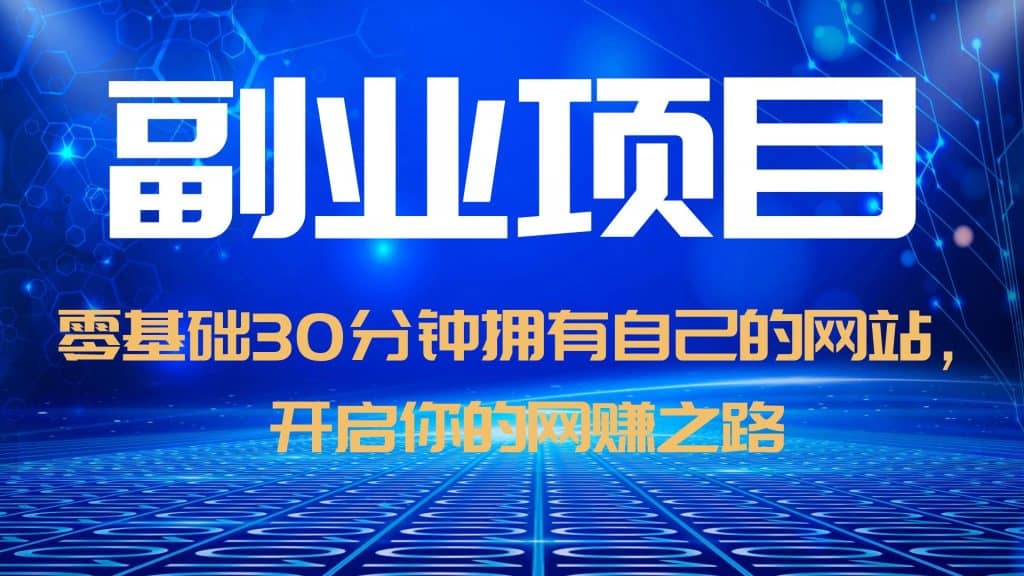 零基础30分钟拥有自己的网站，日赚1000+，开启你的网赚之路（教程+源码）-小小小弦