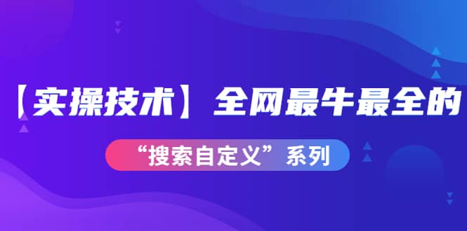 【实操技术】全网最牛最全的“搜索自定义”系列！价值698元-小小小弦