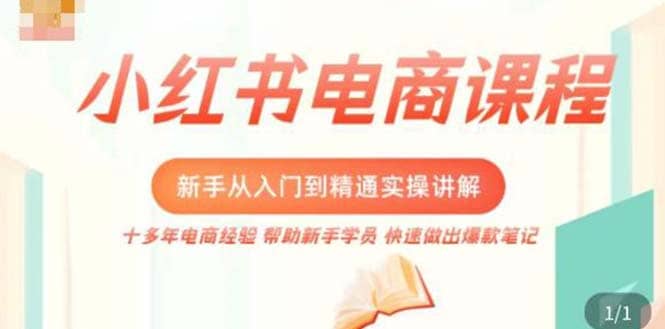 小红书电商新手入门到精通实操课，从入门到精通做爆款笔记，开店运营-小小小弦