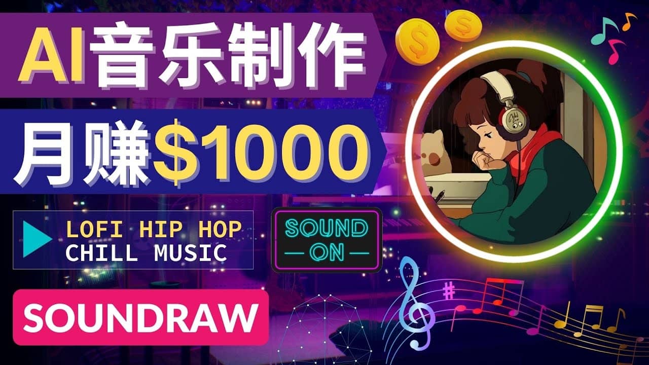 无需任何音乐基础： 使用AI软件制作Lofi Hip Hop Chill Music 月赚1000美元-小小小弦