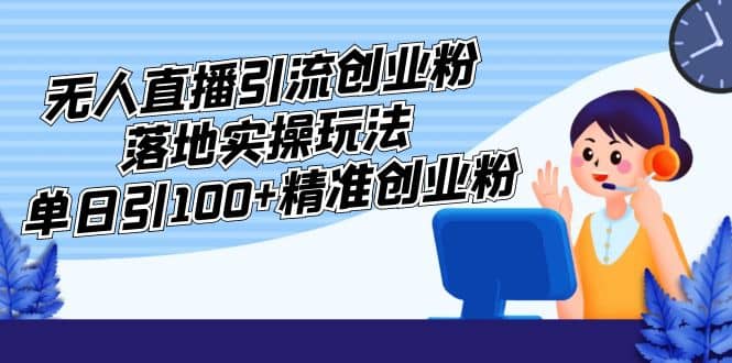 外面收费3980的无人直播引流创业粉落地实操玩法，单日引100+精准创业粉-小小小弦