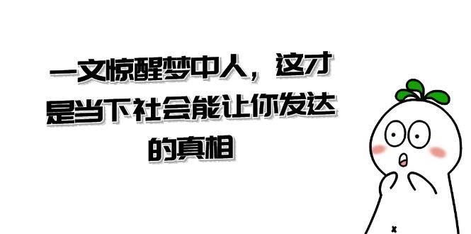 某公众号付费文章《一文 惊醒梦中人，这才是当下社会能让你发达的真相》-小小小弦