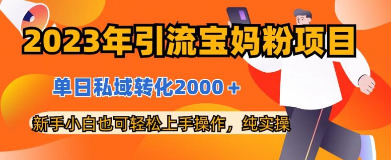 2023年引流宝妈粉项目，单日私域转化2000＋，新手小白也可轻松上手操作，纯实操-小小小弦