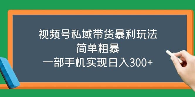 视频号私域带货暴利玩法，简单粗暴-小小小弦