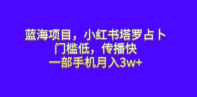 蓝海项目，小红书塔罗占卜，门槛低，传播快，一部手机月入3w+-小小小弦