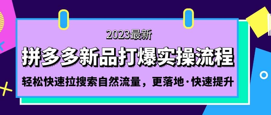 拼多多-新品打爆实操流程：轻松快速拉搜索自然流量，更落地·快速提升-小小小弦