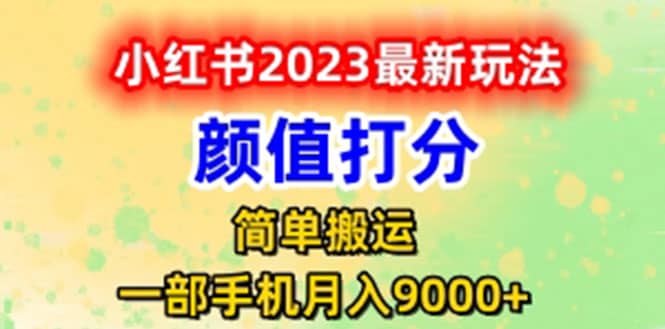 最新小红书颜值打分玩法，日入300+闭环玩法-小小小弦