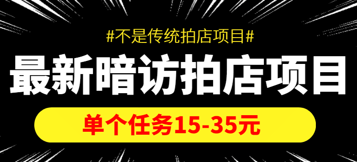 【信息差项目】最新暗访拍店项目，单个任务15-35元（不是传统拍店项目）-小小小弦