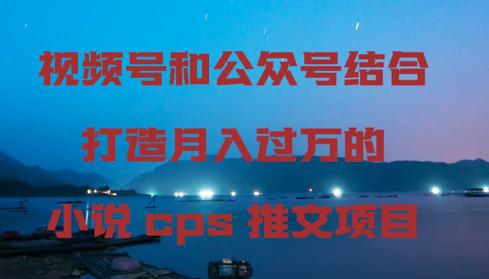 视频号和公众号结合打造月入过万的小说cps推文项目-小小小弦