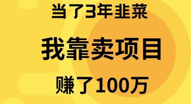 当了3年韭菜，我靠卖项目赚了100万-小小小弦