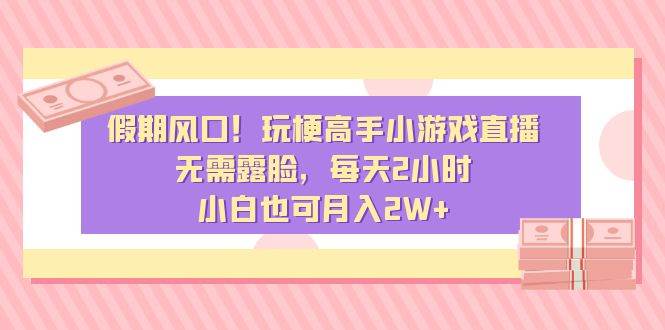 假期风口！玩梗高手小游戏直播，无需露脸，每天2小时，小白也可月入2W+-小小小弦