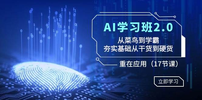 AI学习班2.0：从菜鸟到学霸，夯实基础从干货到硬货，重在应用（17节课）-小小小弦