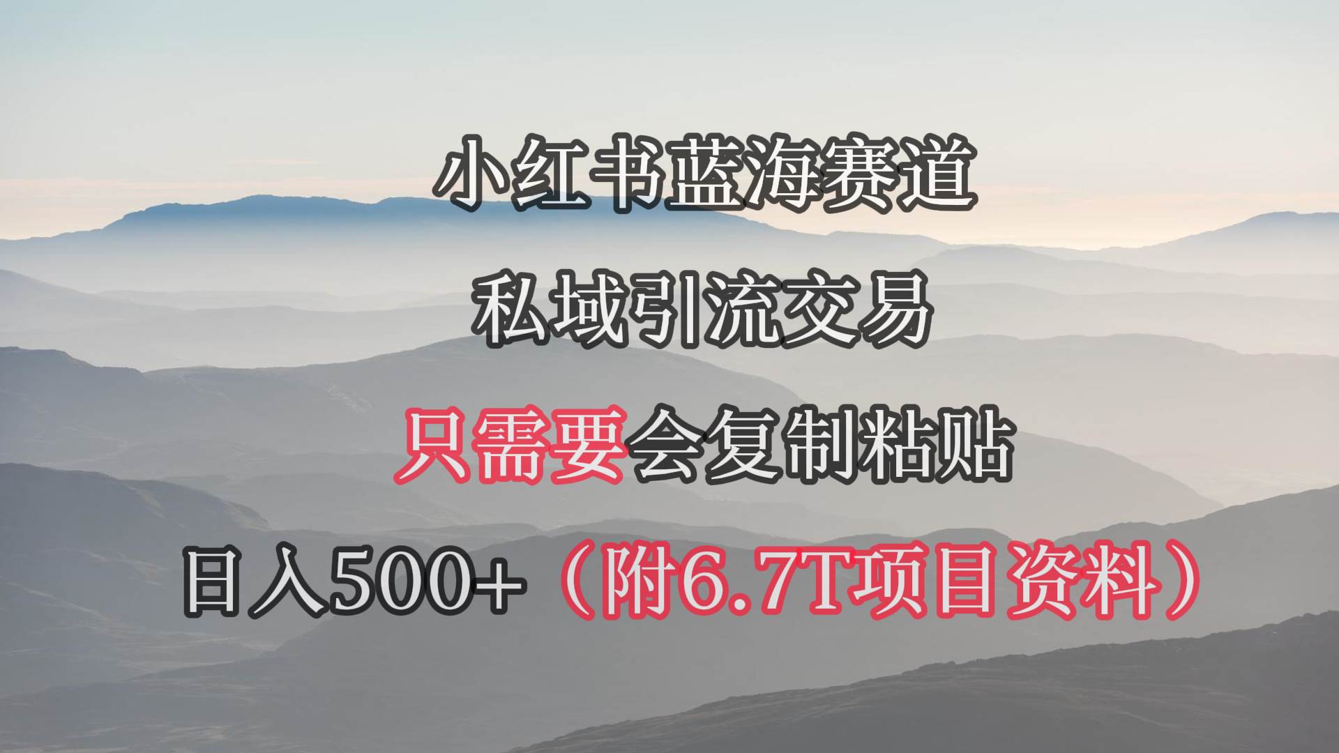 小红书短剧赛道，私域引流交易，会复制粘贴，日入500+（附6.7T短剧资源）-小小小弦