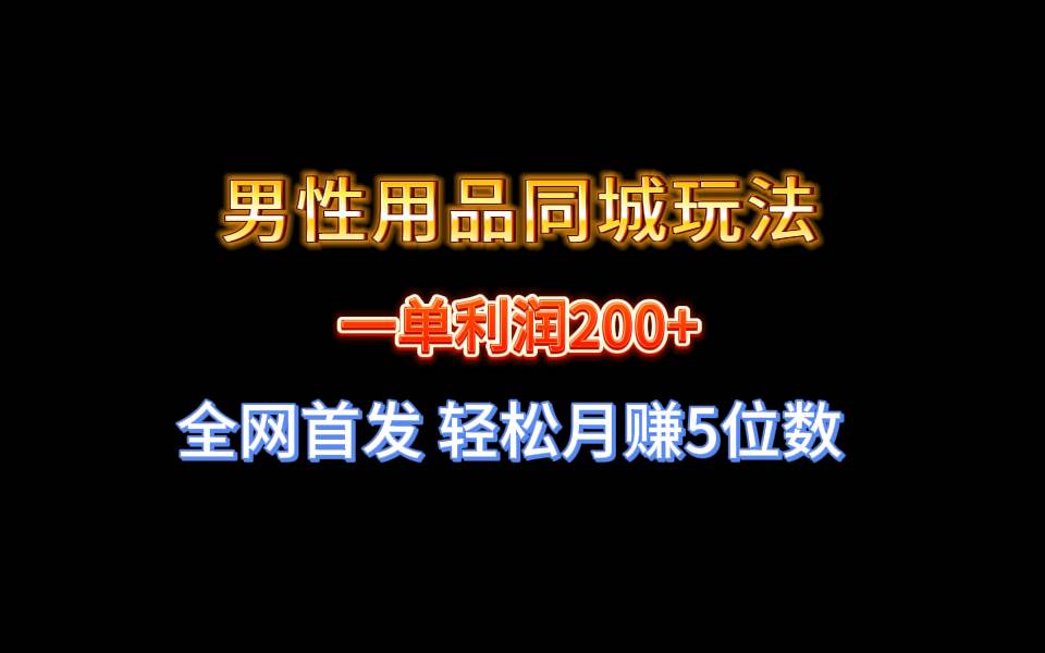 全网首发 一单利润200+ 男性用品同城玩法 轻松月赚5位数-小小小弦