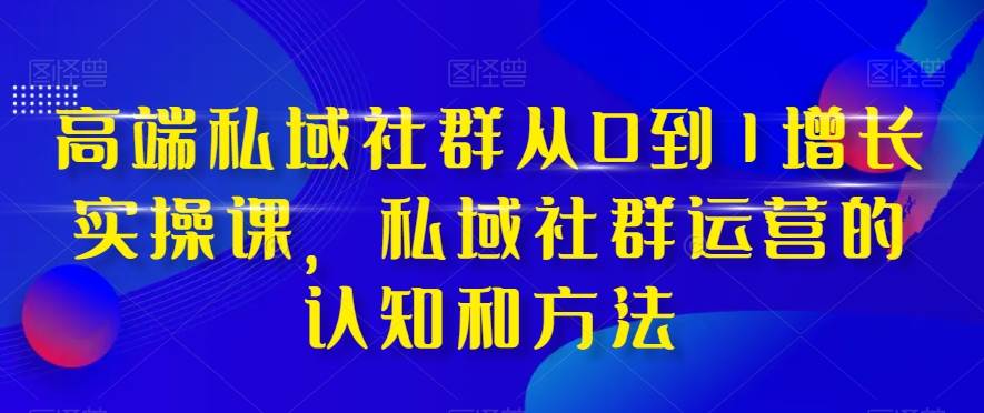 高端 私域社群从0到1增长实战课，私域社群运营的认知和方法（37节课）-小小小弦