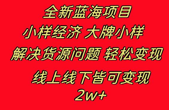 全新蓝海项目 小样经济大牌小样 线上和线下都可变现 月入2W+-小小小弦