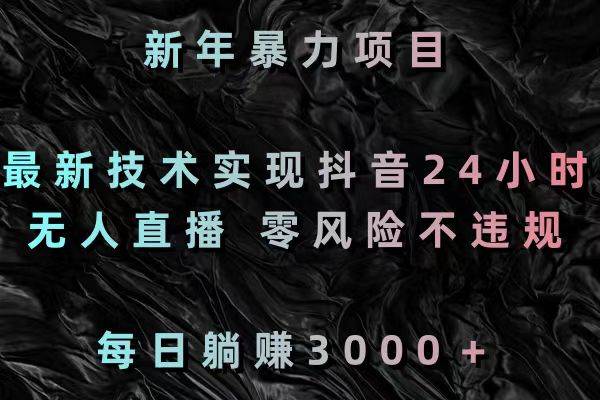 新年暴力项目，最新技术实现抖音24小时无人直播 零风险不违规 每日躺赚3000-小小小弦