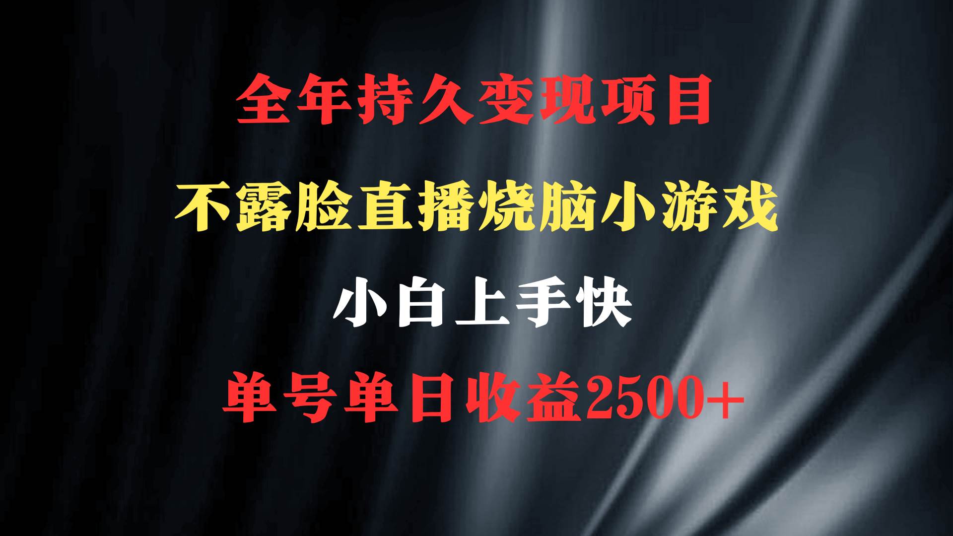 2024年 最优项目，烧脑小游戏不露脸直播  小白上手快 无门槛 一天收益2500+-小小小弦