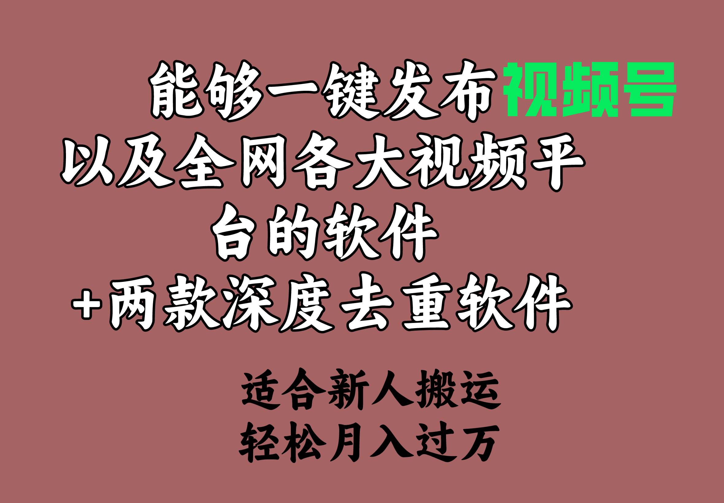 能够一键发布视频号以及全网各大视频平台的软件+两款深度去重软件 适合…-小小小弦