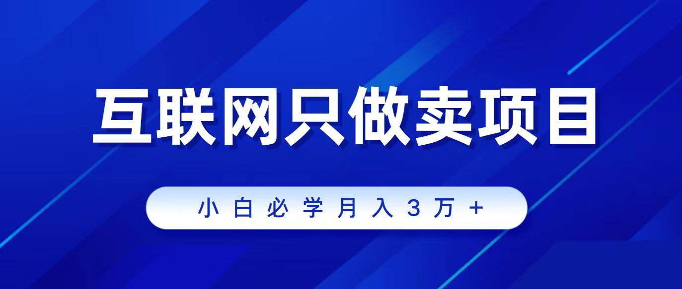 互联网的尽头就是卖项目，被割过韭菜的兄弟们必看！轻松月入三万以上！-小小小弦