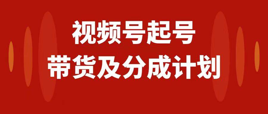 视频号快速起号，分成计划及带货，0-1起盘、运营、变现玩法，日入1000+-小小小弦