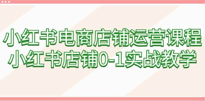 小红书电商店铺运营课程，小红书店铺0-1实战教学（60节课）-小小小弦