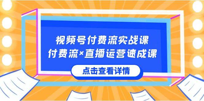 视频号付费流实战课，付费流×直播运营速成课，让你快速掌握视频号核心运..-小小小弦