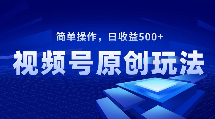 视频号原创视频玩法，日收益500+-小小小弦