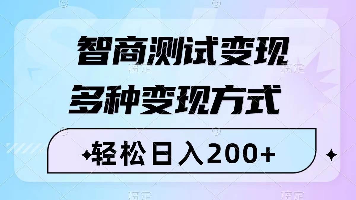 智商测试变现，轻松日入200+，几分钟一个视频，多种变现方式（附780G素材）-小小小弦