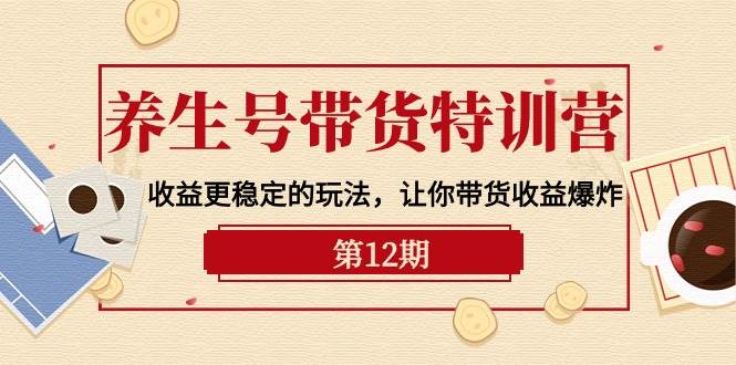 养生号带货特训营【12期】收益更稳定的玩法，让你带货收益爆炸-9节直播课-小小小弦