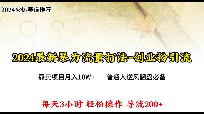 2024年最新暴力流量打法，每日导入300+，靠卖项目月入10W+-小小小弦