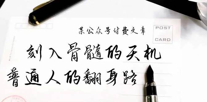 某公众号付费文章：刻入骨髓的天机，揭露“普通人的翻身路” 这件通天大事-小小小弦