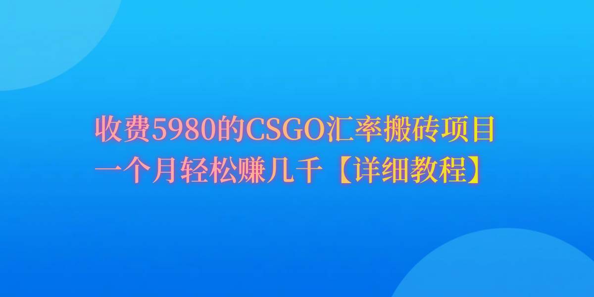 CSGO装备搬砖，月综合收益率高达60%，你也可以！-小小小弦