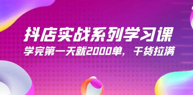 抖店实战系列学习课，学完第一天就2000单，干货拉满（245节课）-小小小弦