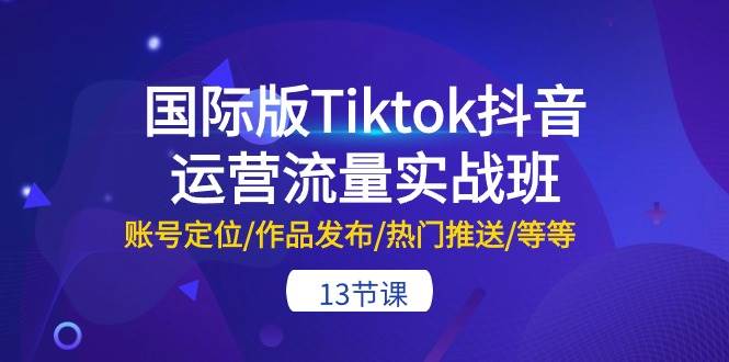 国际版Tiktok抖音运营流量实战班：账号定位/作品发布/热门推送/等等-13节-小小小弦