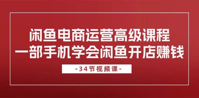 闲鱼电商运营高级课程，一部手机学会闲鱼开店赚钱（34节课）-小小小弦